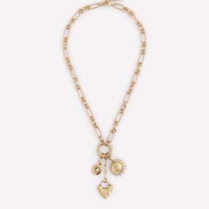 Chain Charm Necklace-Gold Colour