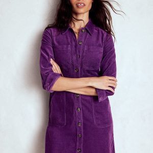 Amanda Cord Short Dress-Viola Purple