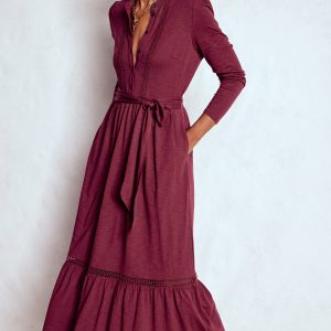 Edwina Jersey Shirt Dress-Deep Wisteria