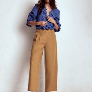 Bloomsbury Cotton Pants-Camel