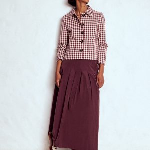 Valentina Taffeta Midi Skirt-Deep Wisteria