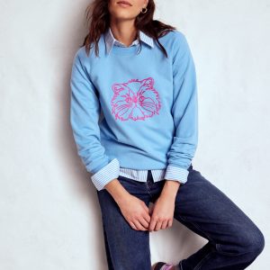 Rosa Embroidered Sweatshirt-Grumpy Cat