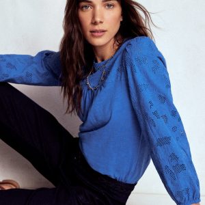 May Broderie Top-Cabana Blue
