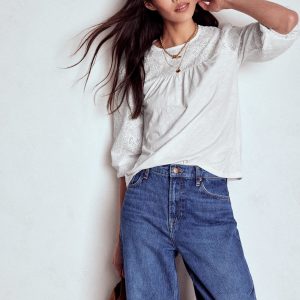 May Broderie Top-White