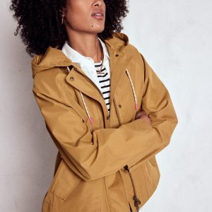 Cropped Rain Mac-Hazelnut Brown