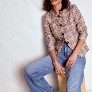 Hampstead Blazer-Brown. Pink & Navy  Check