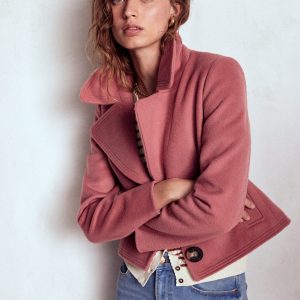 Topstitch Jacket-DUSTY PINK