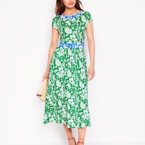 Melanie Jersey Midi Dress-Rich Emerald. Wildflower Trail
