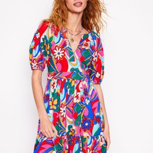 Piper Short Jersey Dress-Multi. Blossomy Pop