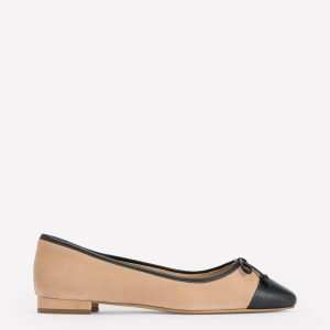 Toe Cap Ballet Flat-Macchiato Suede