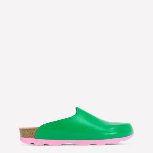 Lyla Colour Block Clogs-Rich Emerald