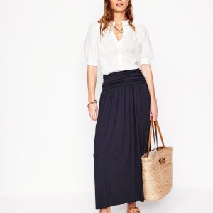 Rosaline Jersey Skirt-Navy