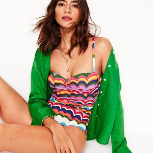 Andros Twist Front Swimsuit-Multi. Abstract Wave