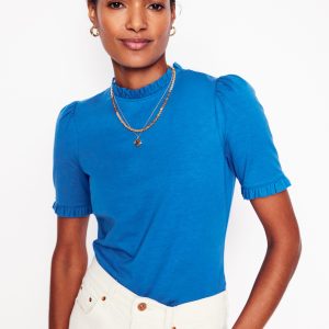 Supersoft Frill Detail T-shirt-Gallery Blue