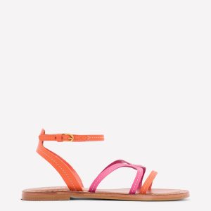Casual Flat Sandal-Pink Peony/Gladioli Orange
