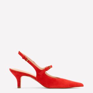 Mary Jane Slingback Heel-Post Box Red