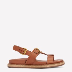 Hardware Detail Footbed Sandal-Tan
