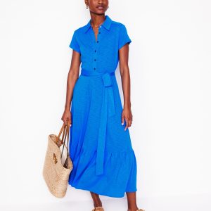 Cressida Jersey Shirt Dress-Gallery Blue
