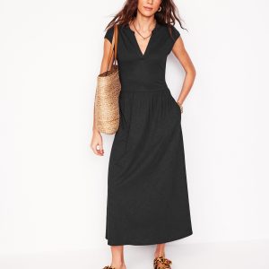 Chloe Jersey Midi Dress-Black