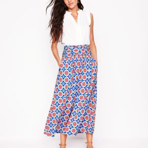 Rosaline Jersey Skirt-Cerulean Blue. Bloom Geo