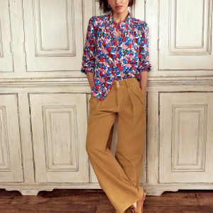 Fay Smocked Jersey Shirt-Multi. Painterly Meadow