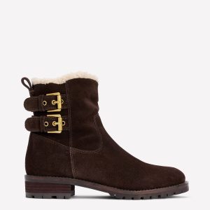 Buckle Ankle Boots-Bitter Chocolate