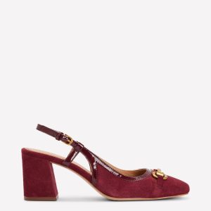 Iris Snaffle Slingback Heels-Oxblood