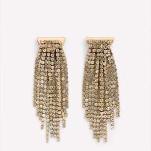 Jewel Fringe Earrings-Silver