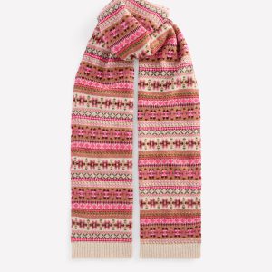 Fair Isle Scarf-Pink