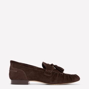 Soft Ruched Loafers-Chocolate