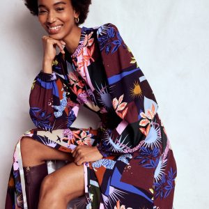 Mae Occasion Maxi Shirt Dress-Multi. Cosmic Savanna