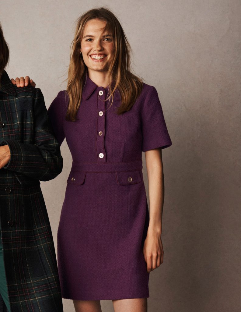 Eda Cotton Shift Dress-Plum Jam