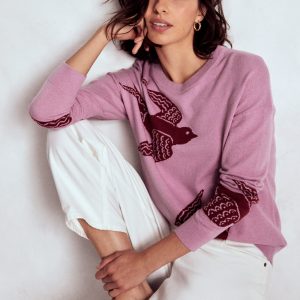 Natasha Novelty Sweater-Swooping Swallow