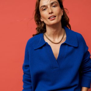 Marion Merino Henley Sweater-Blue Heron