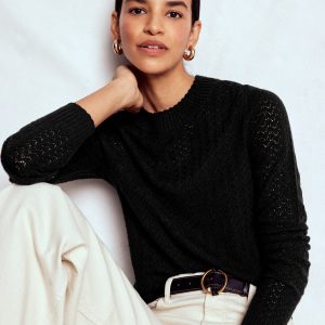 Diane Pointelle Sweater-Black