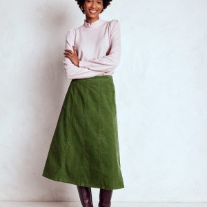Joy Cord Midi Skirt-Fern
