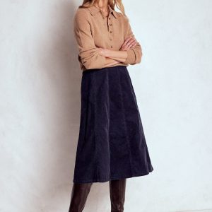 Joy Cord Midi Skirt-Navy