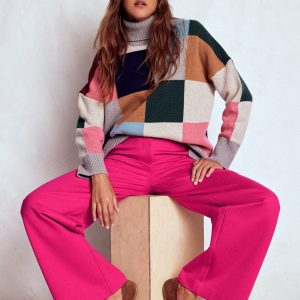 Belgravia Ponte Pants-Vibrant Pink