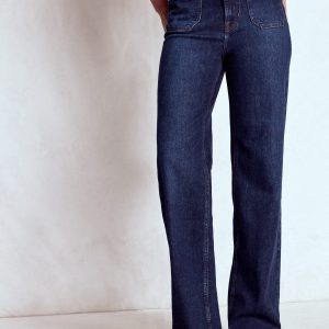 Straight Leg Pocket Jeans-Dark Vintage