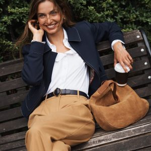 Zip Patch Pocket Jacket-NAVY